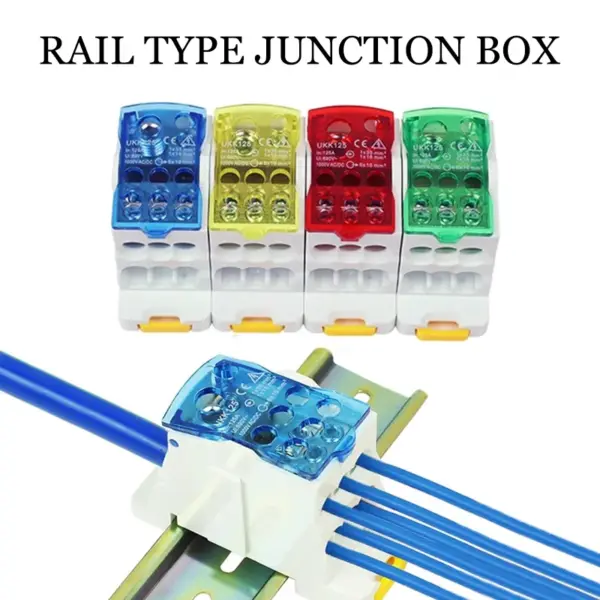 UKK 80A 125A 160A 250A 400A Din Rail Terminal Blocks One in Several Out Power Distribution Block Box Electric Wire Junction Box