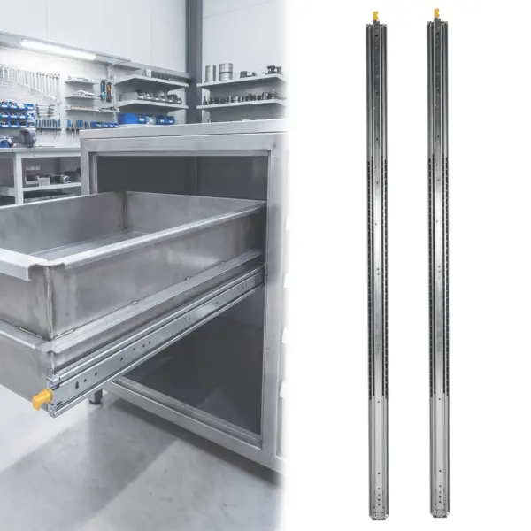 1 Pair Side Mount Drawer Slides 76mm Wide with Lock Quiet Silent Capacity 500 Lb for RV Outdoor Kitchen Camper DIY