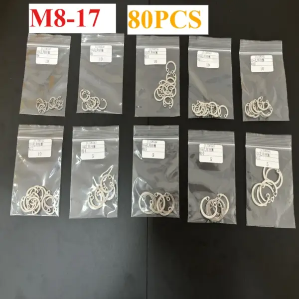 M8 - M17 GB893 304 Stainless Steel  C Type Internal Circlip Retaining Clip Snap Ring for Hole Assortment Kit Set