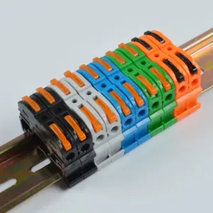 Din Rail Terminal Block Wire Connector 211 Quick combination type Splicing Conductor Fast Push In Cable Connector Universal