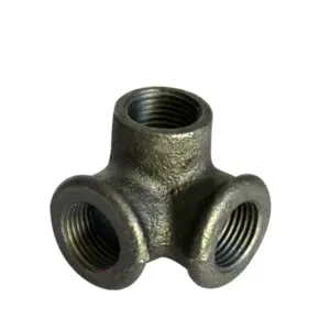 2 pcs 1/2 inch 3/4 inch 1 inch 3 Way Pipe Fitting Black Malleable Iron Side Outlet Elbow Industrial Cast Iron Tee Pipe fittings