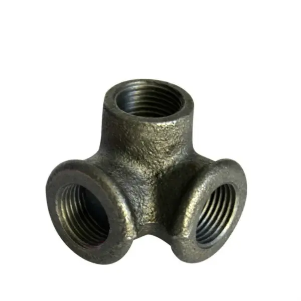 2 pcs 1/2 inch 3/4 inch 1 inch 3 Way Pipe Fitting Black Malleable Iron Side Outlet Elbow Industrial Cast Iron Tee Pipe fittings