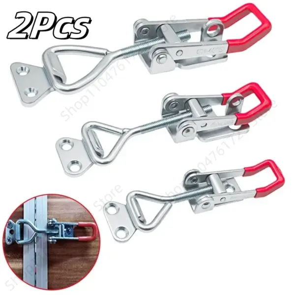 2Pcs Adjustable Toggle Clamp Latch Heavy Duty Toggle Latches Holding Capacity Pull Latch Clamp for Smoker Lid Jig Tool Box