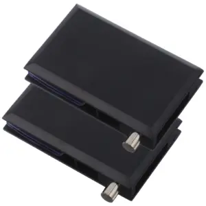 2Pcs Frameless Glass Door Hinges Black Matte Heavy Duty Pivot Clamp Cabinet No Drill Glass Door Hardware for Smooth Opening