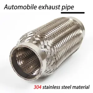ID38-102mmUniversalCar Flexible Exhaust Tubes Flexible Connection Braid Bellows Stainless Steel Muffler Pipes Connector Welded