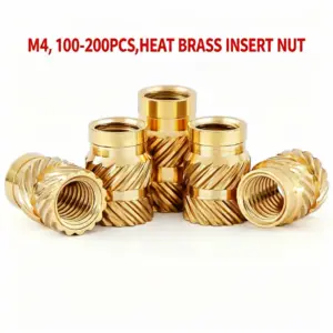 M4 Brass Heat Set Insert Nut 100/200PCS Hot Melt Embedment Thread Inserts for 3D Printer, Plastic Parts & DIY Molding