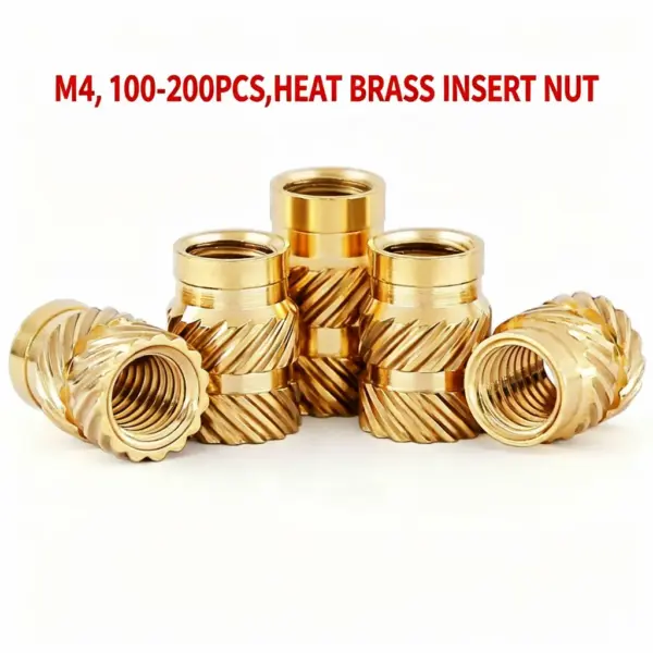 M4 Brass Heat Set Insert Nut 100/200PCS Hot Melt Embedment Thread Inserts for 3D Printer, Plastic Parts & DIY Molding
