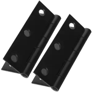 2Pcs Stainless Steel Door Hinges Heavy Duty Metal Hinges for Interior Exterior Doors Residential Commercial Use Black Small