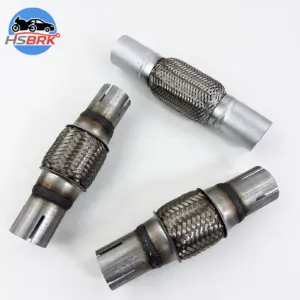 Tube Exhaust Flex Pipe ID38-102mm Universal Car Exhaust Flex Pipe Braided Stainless Steel Flexible Muffler Repair Connector