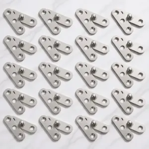 20Pcs Stainless Steel Hidden Door Hinges Rotating 360 Degree Pivot Hinges for Cabinets Furniture Doors Windows Shed Heavy Duty