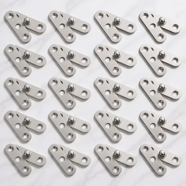 20Pcs Stainless Steel Hidden Door Hinges Rotating 360 Degree Pivot Hinges for Cabinets Furniture Doors Windows Shed Heavy Duty
