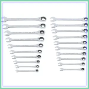 20-Piece Ratcheting Wrench Set, SAE/Metric, 90-Tooth, 4° Arc Swing, with Case