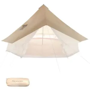 Bell Tent Rain Cover Protector with Stove Jack and Roof Vents for CampingWaterproof PU5000 Glamping Bell Tent Rain Fly with Sto