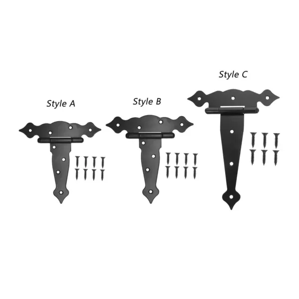 Heavy Duty with Screws Tool Rustproof Tee Hinges T-strap Door Hinges Residential Hinges for Metal Yard Shutter Outdoor Fence