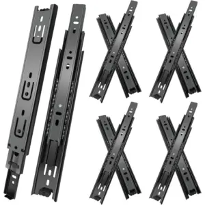 1Pair 8-22Inch Drawer Slide Wide 45 Three-section Ultra-narrow Ball Slide Steel Cabinet Two Way Chute Rail Drawer Track
