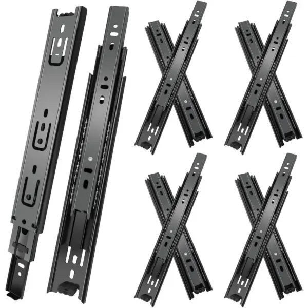 1Pair 8-22Inch Drawer Slide Wide 45 Three-section Ultra-narrow Ball Slide Steel Cabinet Two Way Chute Rail Drawer Track