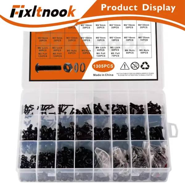 1305 metric screw classification kit -10.9 grade alloy steel bolt and nut kit, including spring washer and flat washer