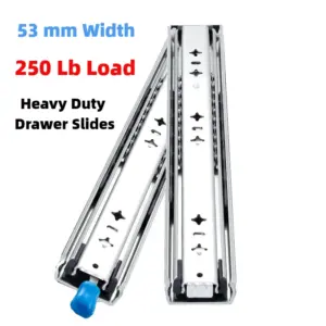 1 Pair Heavy Duty Locking Drawer Slides 250 Lb Load Capacity 10-60 Inch Side Mount Full Extension Ball Bearing Industrial Rail