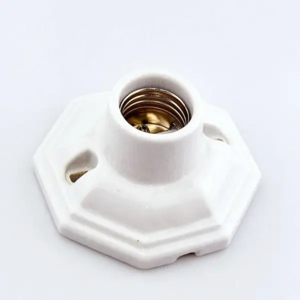 E27 E26 Octagonal Vintage Ceramic Light Head Edison Lamp Holder Retro High Temperature Bulb Screw Cap Socket Wall Table Lamp