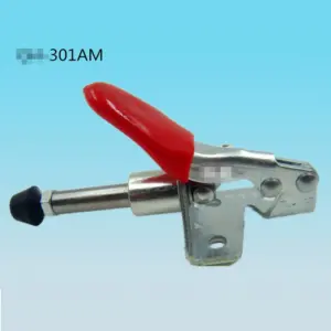 301A 301AM Rubber or Nylon Screw Nonslip Handle Holding Capacity 45Kg 99.2Lbs Horizontal-Push Pull Metal Toggle Clamp Clamper