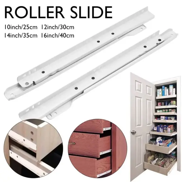 1Pair Mute Clothing Two Section Two Cabinet Rails Cabinets Keyboard Roller Computer Table Chute Drawer Track Slides