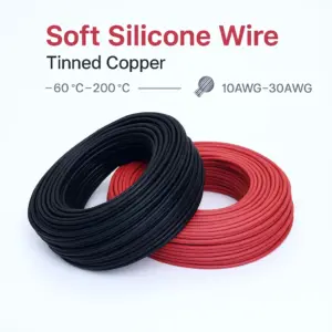 Special soft silicone wire, red and black, 10AWG 12 14 16 18 20 22 24AWG 5 meters