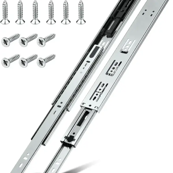 Soft Close Drawer Slides 22 inch, Heavy Duty Cabinet Drawer Slides, Ball Bearing Full Extension, 200 LB Capacity, Rust-Resistant