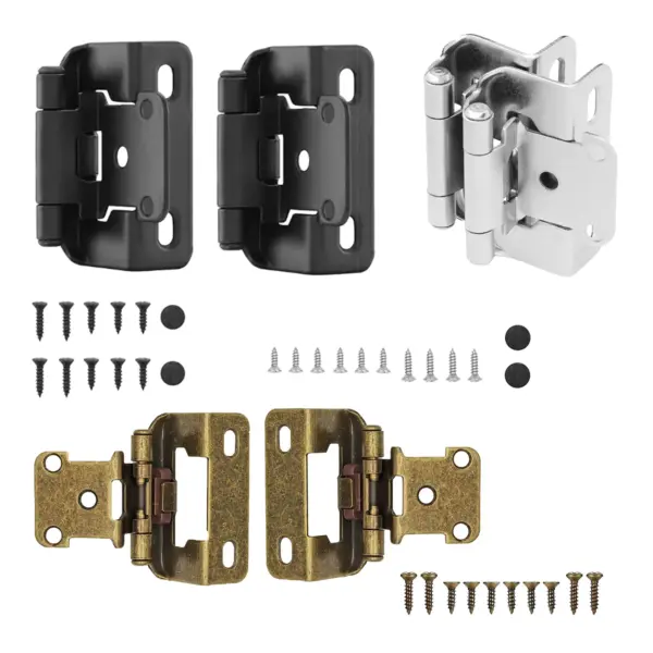 2PCS Metal heavy-duty silent wooden cabinet door hinge, equipped with screws, suitable for furniture and kitchen cabinets