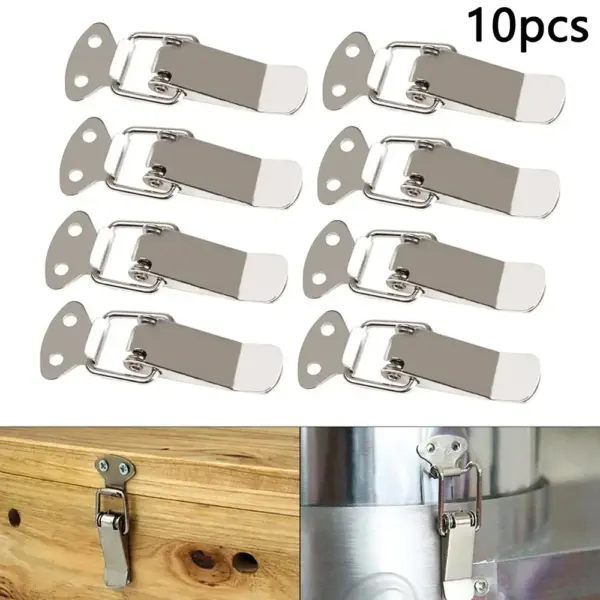 Eeatop 10PCS Toggle Latches Spring Loaded Clamp Clip Case Box Latch Catch Toggle Tension Lock Lever Clasp Closures Crate Lock Sn