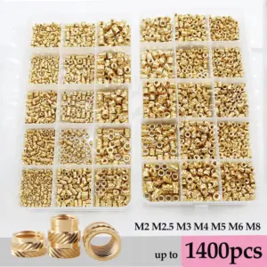 Brass Threaded Insert Nut M2 M3 M4 M5 M6 M8 Hot Melt Heat Set Inserts for Plastic 3D Printer Accessories Copper Insertion Nuts