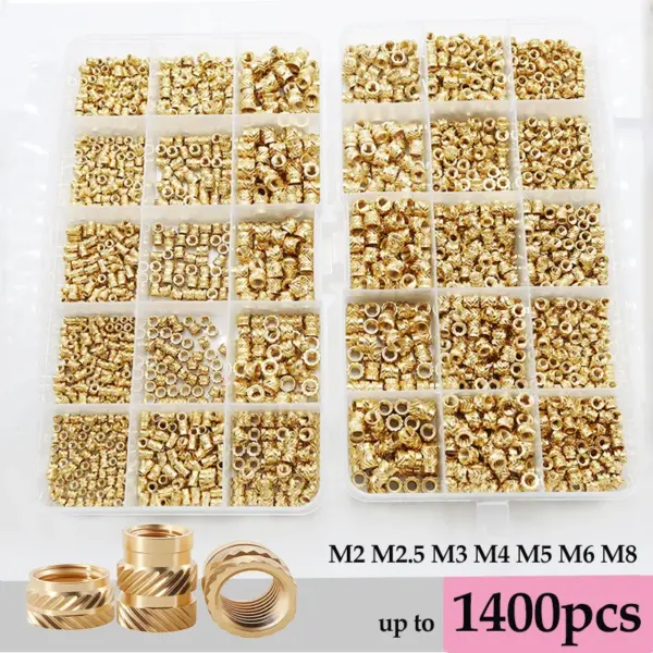 Brass Threaded Insert Nut M2 M3 M4 M5 M6 M8 Hot Melt Heat Set Inserts for Plastic 3D Printer Accessories Copper Insertion Nuts