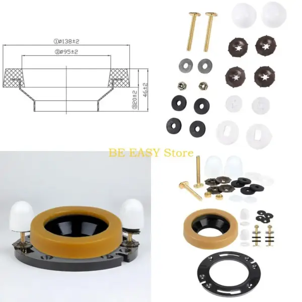E28F Home Toilet Flanges Set Long Servcie Toilet Flanges set Corrosion Resistant Toilet Base Flanges for Secure Toilet Fixtures