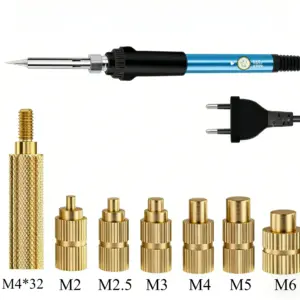 Heat Set Insert Soldering Iron Tip Head M2 M2.5 M3 M4 M5 M6 Hot Melt Insets Nut Brass Embedded Thread Insertion Kit for Plastic
