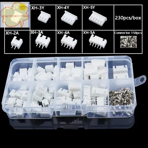 [HM]230Pcs XH2.54 PH2.0 2p 3p 4p 5 Pin 2.54mm 2.0mm Pitch Terminal Kit JST Connector Wire Connectors Adaptor Box Packing