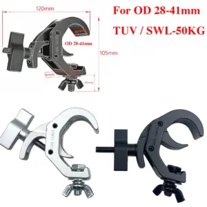 OD 28-41mm Fast Lock Clamp TUV Aluminum T-nut Quick Release Clamp 30/40mm Truss/ Pipe Mounted SWL 50KG Stage Light Fixture Rigs