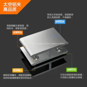 4pcs/Lot  For 6 to 20mm Glass Board Double Sides 180 Degrees Style Aluminum Glass Clamps Shelves Support Bracket Clips