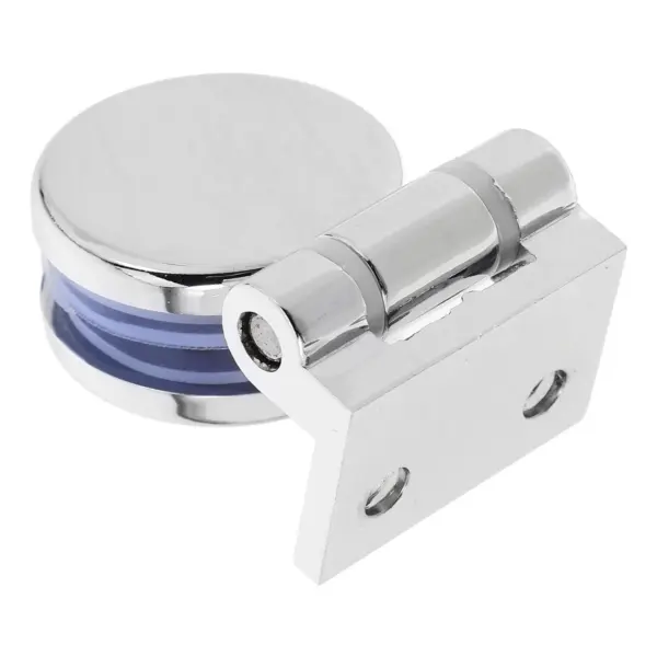 Single Side 180-Degree Round Glass Door Hinge Heavy Duty Metal Frameless Shower Door Hinge for Bathroom Kitchen Cabinet