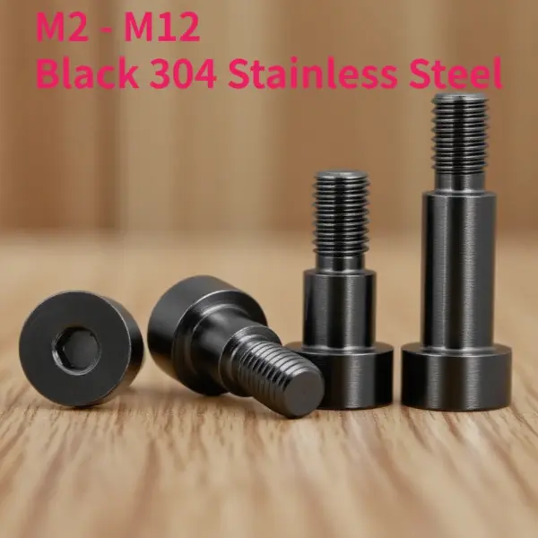 M2 M2.5 M3 M4 M5 M6 M8 M10 M12 Black 304 Stainless Steel Hex Hexagon Socket Cap Head Roller Bearing Shoulder Screw Allen Bolt