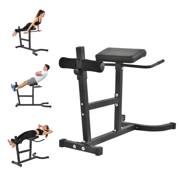 Hyperextension Bench (Roman Chair) – Adjustable Core & Lower Back Trainer – High-Density Foam Padding – Compact Steel Frame for Home Gym – Max Weight 440 lbs