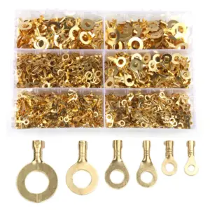 150-1180PCS M3/M4/M5/M6/M8/M10 Ring Lugs Ring Eyes Copper Crimp Terminals Cable Lug Wire Connector Non-insulated Assortment Kit