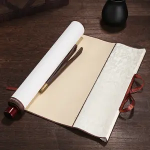Blank Chinese Xuan Paper Hanging Scroll, Traditional Calligraphy Painting Scroll, Mounted Writing Rice Paper Scroll Decor
