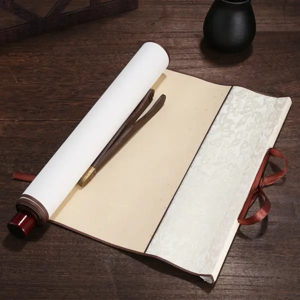 Blank Chinese Xuan Paper Hanging Scroll, Traditional Calligraphy Painting Scroll, Mounted Writing Rice Paper Scroll Decor