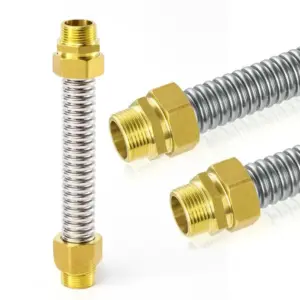 304 Stainless Steel For Braided Water Heater Hose With Brass Fittings DN20 X 250mm Flexible Connector For Solar Water Heating