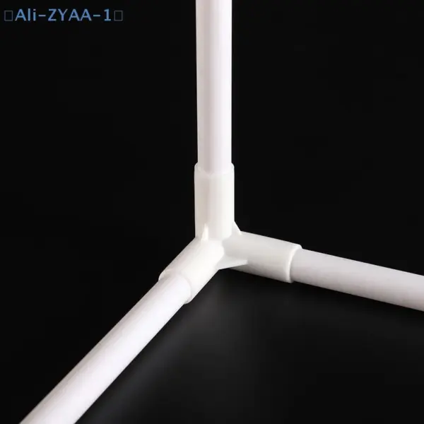 【ZYAA-1】10PCS 12mm Plastic White Pipe Connector DIY Shelf Tent Fixed Joint Fitting Tee Four Way Straight Elbow
