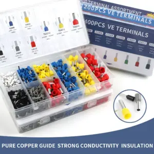 280-2120PCS VE Tubular Crimp Terminals Boxed Electrical Wire Cable Ferrules Connectors Push-in Insulated Wiring Terminals Kits