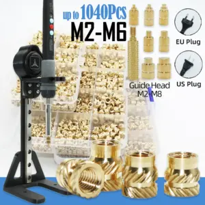 Threaded Brass Heat Set Insert Nut 3d printing Machine Tool Soldering Iron Tip Plastic Copper Hot Melt Nut Heating Set Insertion