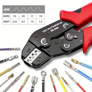Professional Ratchet Wire Crimping Pliers AWG 23-16/0.25-1.5mm² Manual Crimper Tool JST Dupont Terminals Spring Wiring Harness