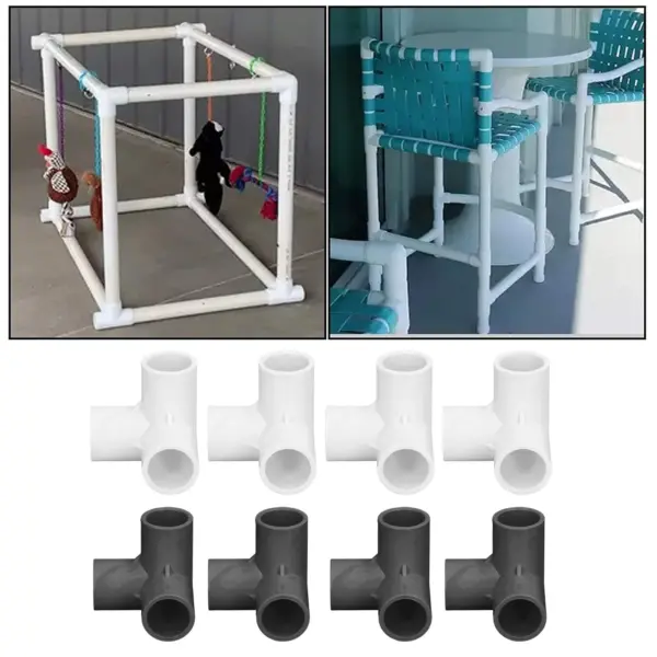 3 Way Pipe Fittings PVC Plastic Right Angle Tee Corner Connector 20mm Inner Diameter PVC Elbow Fittings
