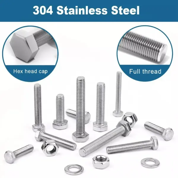 416Pcs Hexagon Socket Bolts 304 Stainless Steel Hexagon Socket Bolts Nuts Flat Washers Spring Washers M5 M6 M8 Nut & Bolt Sets