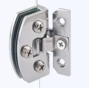 2pcs Zinc alloy  cabinet glass door hinge/glass clamp/clips for 4mm-10mm glass no holes  single folder glass Hardware